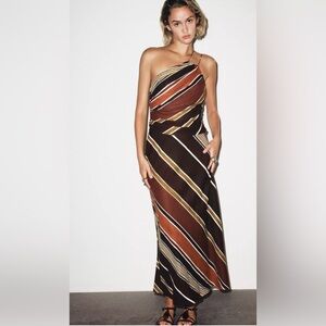 Zara Striped Asymmetric Dress